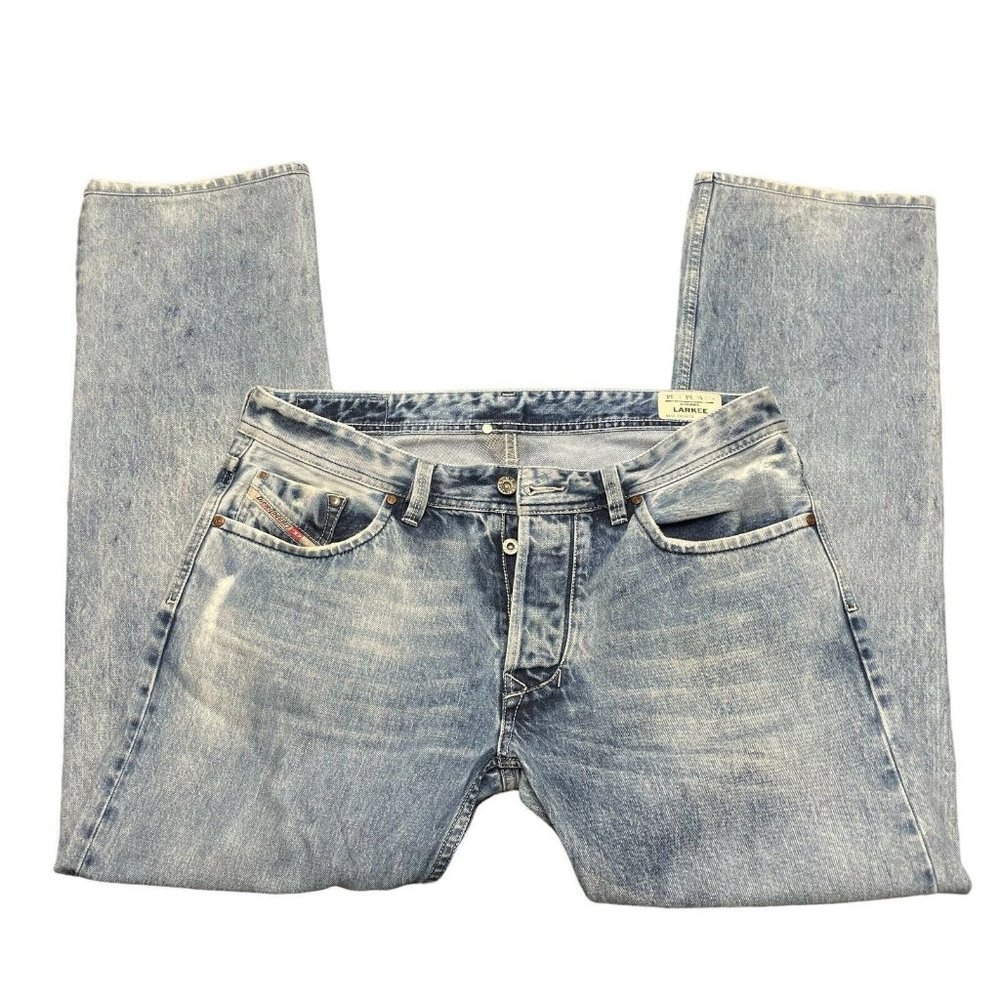 DIESEL LARKEE 008C9 Mens Jeans Pants 34x31 Distressed Cotton Denim
